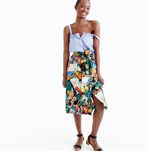 J. Crew Dresses & Skirts - Spain Travel Print A-Line Tropical J.Crew Skirt